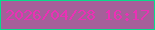 文字の大きさ：4、枠の色：08db8b、背景の色：a55f9a、文字の色：ea31b5 無料ブログパーツのブログ時計