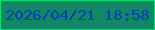 文字の大きさ：5、枠の色：08dd6f、背景の色：118865、文字の色：0741ae 無料ブログパーツのブログ時計