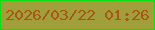 文字の大きさ：1、枠の色：08e012、背景の色：a19f39、文字の色：a75613 無料ブログパーツのブログ時計