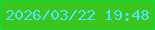 文字の大きさ：5、枠の色：08e039、背景の色：3cc61d、文字の色：4de6fa 無料ブログパーツのブログ時計