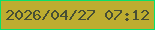 文字の大きさ：3、枠の色：08e06b、背景の色：bdad30、文字の色：484f34 無料ブログパーツのブログ時計