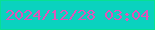 文字の大きさ：2、枠の色：08e093、背景の色：0ad2bf、文字の色：df55b9 無料ブログパーツのブログ時計