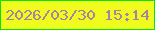 文字の大きさ：1、枠の色：08e104、背景の色：effc1d、文字の色：a783a2 無料ブログパーツのブログ時計