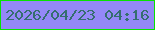 文字の大きさ：3、枠の色：08e202、背景の色：9488f7、文字の色：356e6f 無料ブログパーツのブログ時計