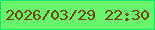 文字の大きさ：3、枠の色：08e76a、背景の色：69f66c、文字の色：724406 無料ブログパーツのブログ時計