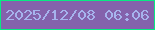 文字の大きさ：4、枠の色：08e983、背景の色：8462ac、文字の色：a6b3ed 無料ブログパーツのブログ時計