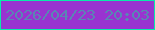 文字の大きさ：5、枠の色：08ebaa、背景の色：9834d0、文字の色：5986b4 無料ブログパーツのブログ時計