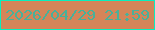 文字の大きさ：5、枠の色：08efbf、背景の色：d48559、文字の色：48b19a 無料ブログパーツのブログ時計