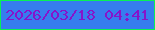 文字の大きさ：3、枠の色：08f155、背景の色：367dee、文字の色：8614ca 無料ブログパーツのブログ時計