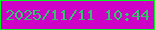 文字の大きさ：2、枠の色：08f221、背景の色：ce02c7、文字の色：2fc76a 無料ブログパーツのブログ時計