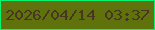 文字の大きさ：5、枠の色：08f470、背景の色：5f720b、文字の色：483623 無料ブログパーツのブログ時計