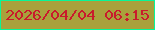 文字の大きさ：2、枠の色：08f698、背景の色：a9a13c、文字の色：c91a2c 無料ブログパーツのブログ時計
