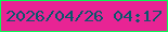 文字の大きさ：1、枠の色：08fa53、背景の色：e82494、文字の色：0b566c 無料ブログパーツのブログ時計