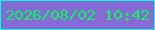 文字の大きさ：3、枠の色：08fde2、背景の色：866bd7、文字の色：03fa59 無料ブログパーツのブログ時計