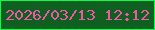 文字の大きさ：1、枠の色：08ff49、背景の色：0f5f21、文字の色：f157a7 無料ブログパーツのブログ時計
