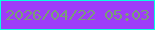 文字の大きさ：3、枠の色：08ffe1、背景の色：9e3df8、文字の色：799e77 無料ブログパーツのブログ時計