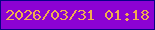 文字の大きさ：2、枠の色：090186、背景の色：8c02d3、文字の色：f1ad4f 無料ブログパーツのブログ時計