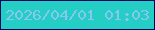 文字の大きさ：2、枠の色：09025e、背景の色：25cec5、文字の色：88c7f2 無料ブログパーツのブログ時計