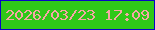 文字の大きさ：5、枠の色：0903c5、背景の色：2fc818、文字の色：f6a7a5 無料ブログパーツのブログ時計