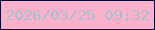 文字の大きさ：1、枠の色：090538、背景の色：fdb0cc、文字の色：a1c1d2 無料ブログパーツのブログ時計