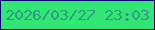 文字の大きさ：3、枠の色：090566、背景の色：31e674、文字の色：2f9c81 無料ブログパーツのブログ時計