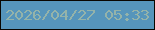 文字の大きさ：2、枠の色：090600、背景の色：5695bb、文字の色：94b3aa 無料ブログパーツのブログ時計