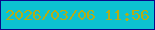 文字の大きさ：4、枠の色：090989、背景の色：0cc3d1、文字の色：b4ad16 無料ブログパーツのブログ時計