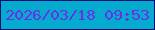 文字の大きさ：4、枠の色：090b70、背景の色：04abcf、文字の色：6930e8 無料ブログパーツのブログ時計