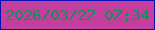 文字の大きさ：5、枠の色：090db6、背景の色：c33f9e、文字の色：148d5a 無料ブログパーツのブログ時計