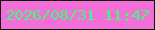 文字の大きさ：4、枠の色：09130b、背景の色：f16fd7、文字の色：45f77b 無料ブログパーツのブログ時計