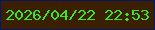文字の大きさ：1、枠の色：09156b、背景の色：3a2000、文字の色：40e421 無料ブログパーツのブログ時計