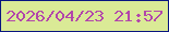 文字の大きさ：5、枠の色：091580、背景の色：daea96、文字の色：b246ab 無料ブログパーツのブログ時計