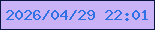 文字の大きさ：3、枠の色：09163f、背景の色：cab2f7、文字の色：3070e5 無料ブログパーツのブログ時計