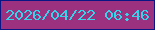 文字の大きさ：3、枠の色：091684、背景の色：9c327f、文字の色：35d2e9 無料ブログパーツのブログ時計