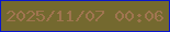 文字の大きさ：2、枠の色：0916ce、背景の色：74692f、文字の色：a07550 無料ブログパーツのブログ時計
