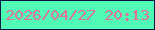 文字の大きさ：2、枠の色：091947、背景の色：51fbb6、文字の色：e0709e 無料ブログパーツのブログ時計