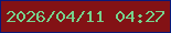 文字の大きさ：5、枠の色：091979、背景の色：831215、文字の色：76d28c 無料ブログパーツのブログ時計