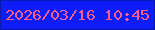 文字の大きさ：3、枠の色：0919ac、背景の色：0e1cf8、文字の色：f75e8f 無料ブログパーツのブログ時計