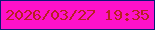文字の大きさ：4、枠の色：091a75、背景の色：fe12c9、文字の色：b92021 無料ブログパーツのブログ時計