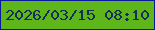 文字の大きさ：3、枠の色：091a9d、背景の色：5fb61a、文字の色：162e5c 無料ブログパーツのブログ時計