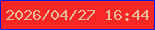 文字の大きさ：2、枠の色：091cdc、背景の色：f72726、文字の色：e9ba99 無料ブログパーツのブログ時計