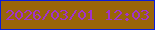 文字の大きさ：5、枠の色：091dda、背景の色：996509、文字の色：a232cb 無料ブログパーツのブログ時計