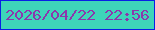文字の大きさ：1、枠の色：0920e5、背景の色：3ed5b9、文字の色：8c36ac 無料ブログパーツのブログ時計