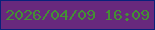 文字の大きさ：1、枠の色：09217b、背景の色：68297d、文字の色：449034 無料ブログパーツのブログ時計