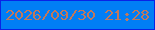 文字の大きさ：5、枠の色：0922e6、背景の色：017ef5、文字の色：c1785b 無料ブログパーツのブログ時計
