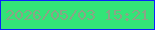 文字の大きさ：5、枠の色：0922fc、背景の色：33e478、文字の色：8aa586 無料ブログパーツのブログ時計