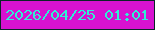 文字の大きさ：3、枠の色：092426、背景の色：d712d0、文字の色：30f0d5 無料ブログパーツのブログ時計
