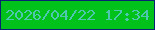 文字の大きさ：1、枠の色：092571、背景の色：01c11b、文字の色：4dc7af 無料ブログパーツのブログ時計
