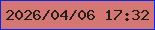 文字の大きさ：3、枠の色：0926e1、背景の色：d47674、文字の色：211f18 無料ブログパーツのブログ時計