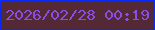 文字の大きさ：4、枠の色：0928f3、背景の色：522935、文字の色：8b4de3 無料ブログパーツのブログ時計